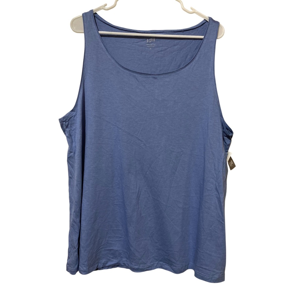 J. Jill Easy A-Line Tank Top Blue Pima Cotton Modal Sleeveless XL New